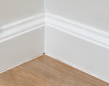 After: neat new caulking along the same skirting board
