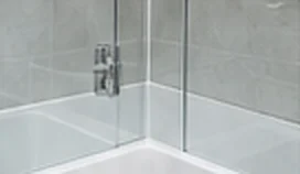 Clean silicone joint in a shower corner
